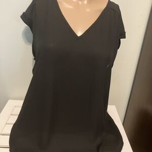 Avenue Black V-Neck Blouse